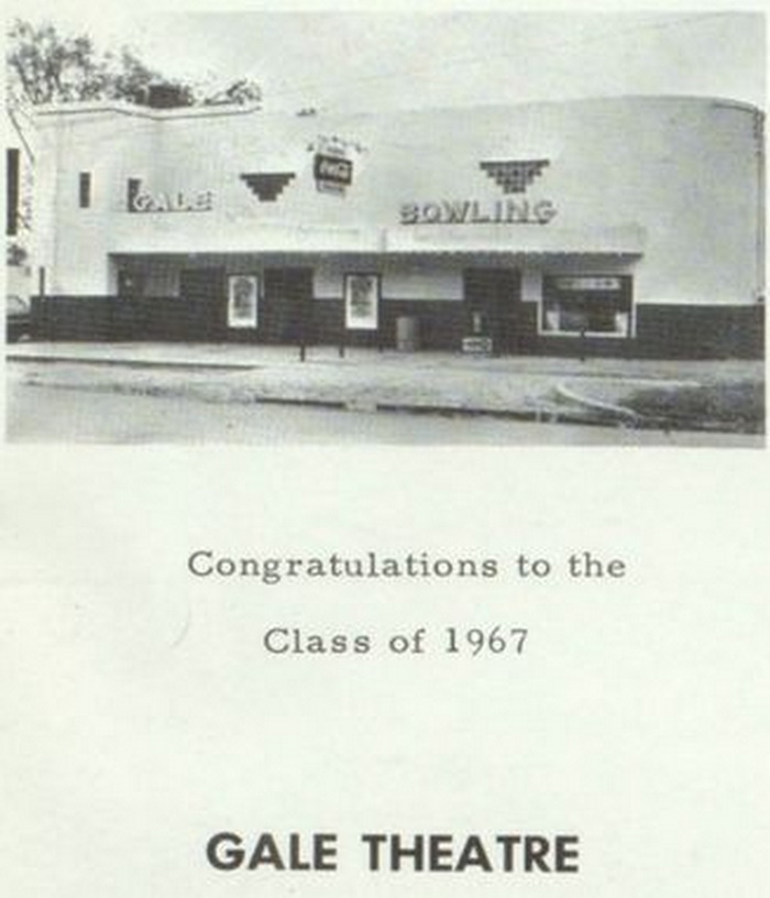 Gale Theatre - Galesburg Augusta High School - Rambler Yearbook 1967 (newer photo)
